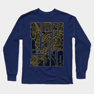 Trujillo, Peru City Map Typography - Gold Art Deco Long Sleeve T-Shirt